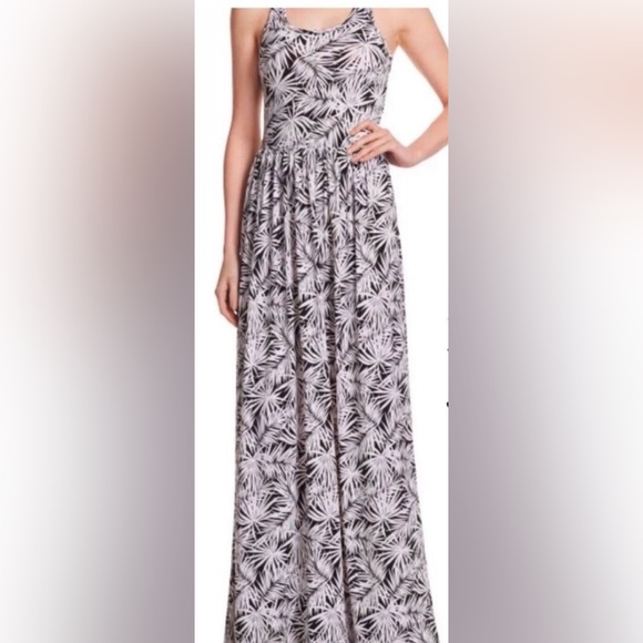 Michael Kors Tropical Palm Beach Coastal Summer Tank Maxi Stretchy Dress XL - Picture 1 of 8